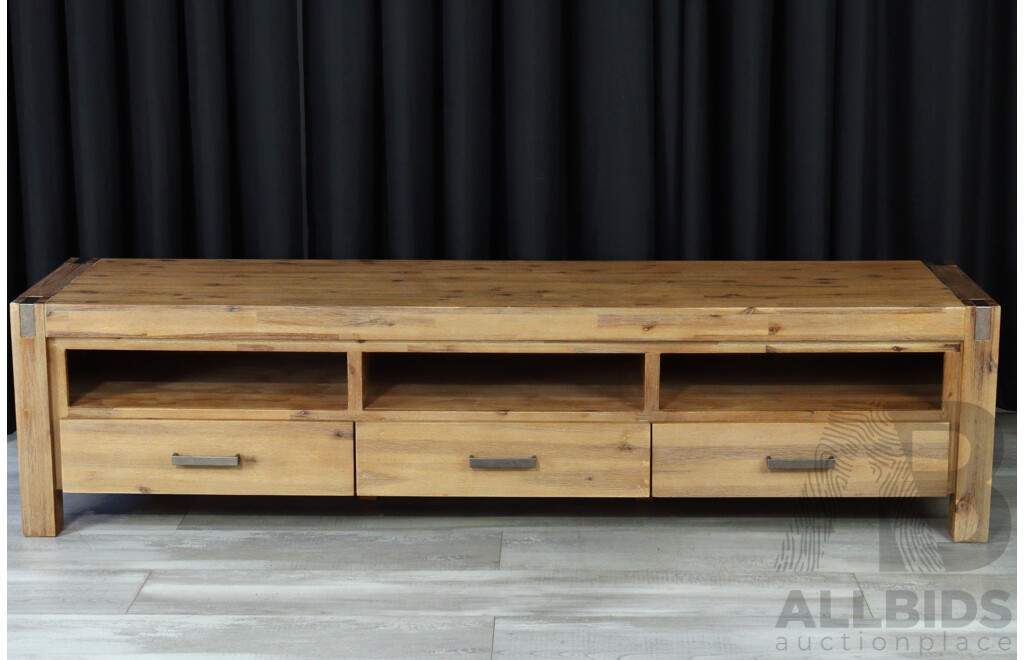 Timber Three Drawer Entertainment Unit