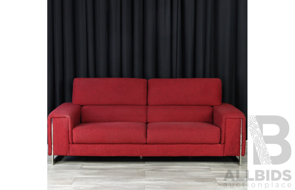 Red Fabric Two Piece Lounge Suite