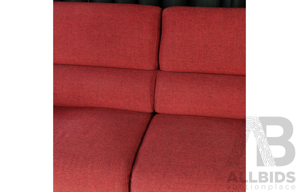 Red Fabric Two Piece Lounge Suite