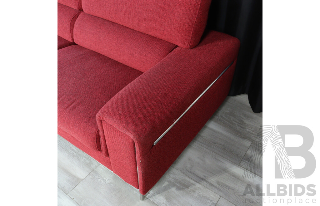 Red Fabric Two Piece Lounge Suite