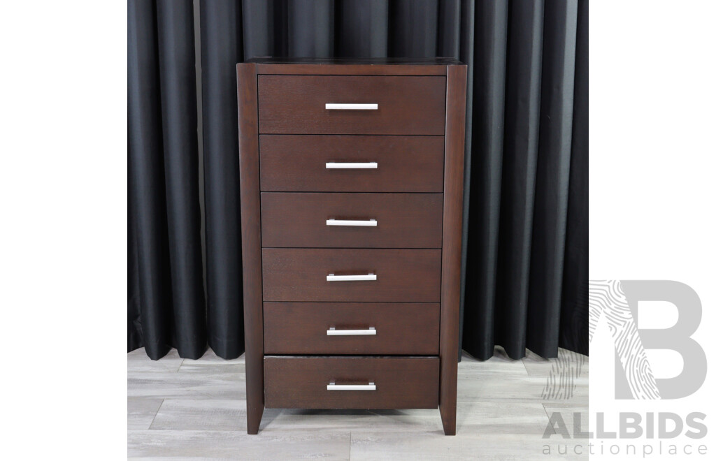 Modern Timber Six Drawer Tall Boy