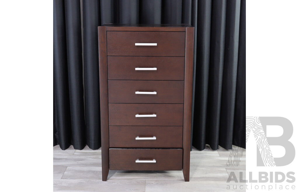 Modern Timber Six Drawer Tall Boy
