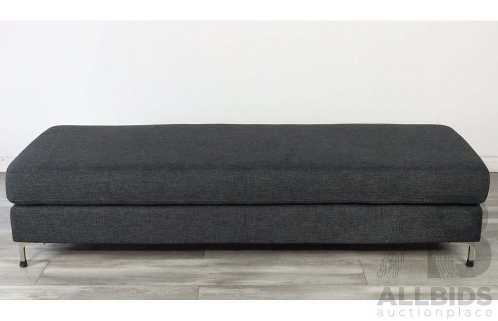 Grey Fabric L Shaped Lounge Suite with Ottoman