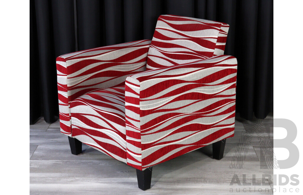 Modern Fabric Square Line Armchair