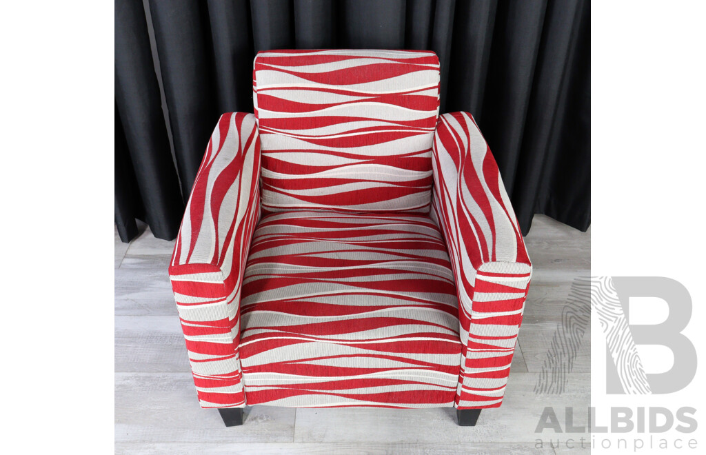 Modern Fabric Square Line Armchair