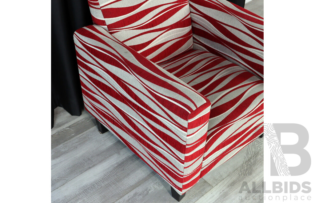 Modern Fabric Square Line Armchair