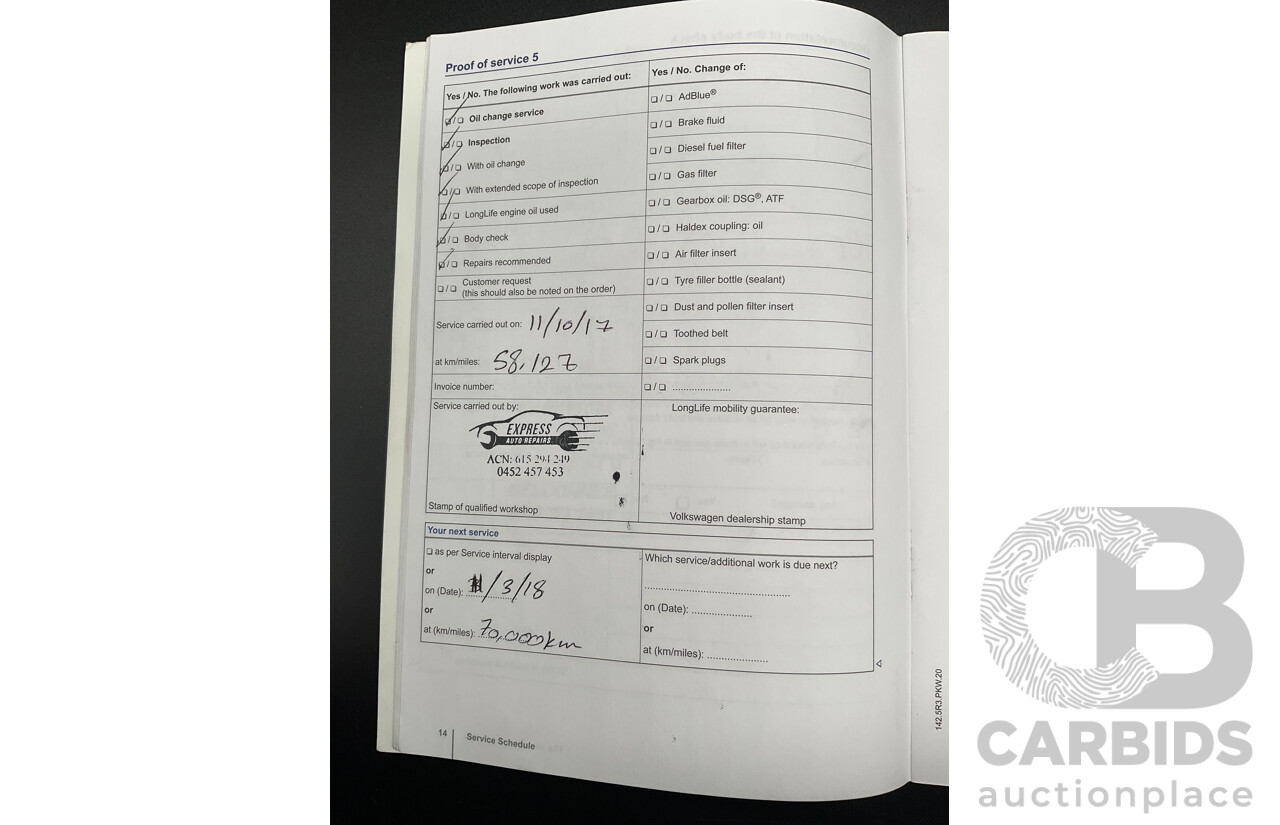 02/2014 Volkswagen Golf GTi AU MY14 5d Hatchback Night Blue Metallic Turbo 2.0L