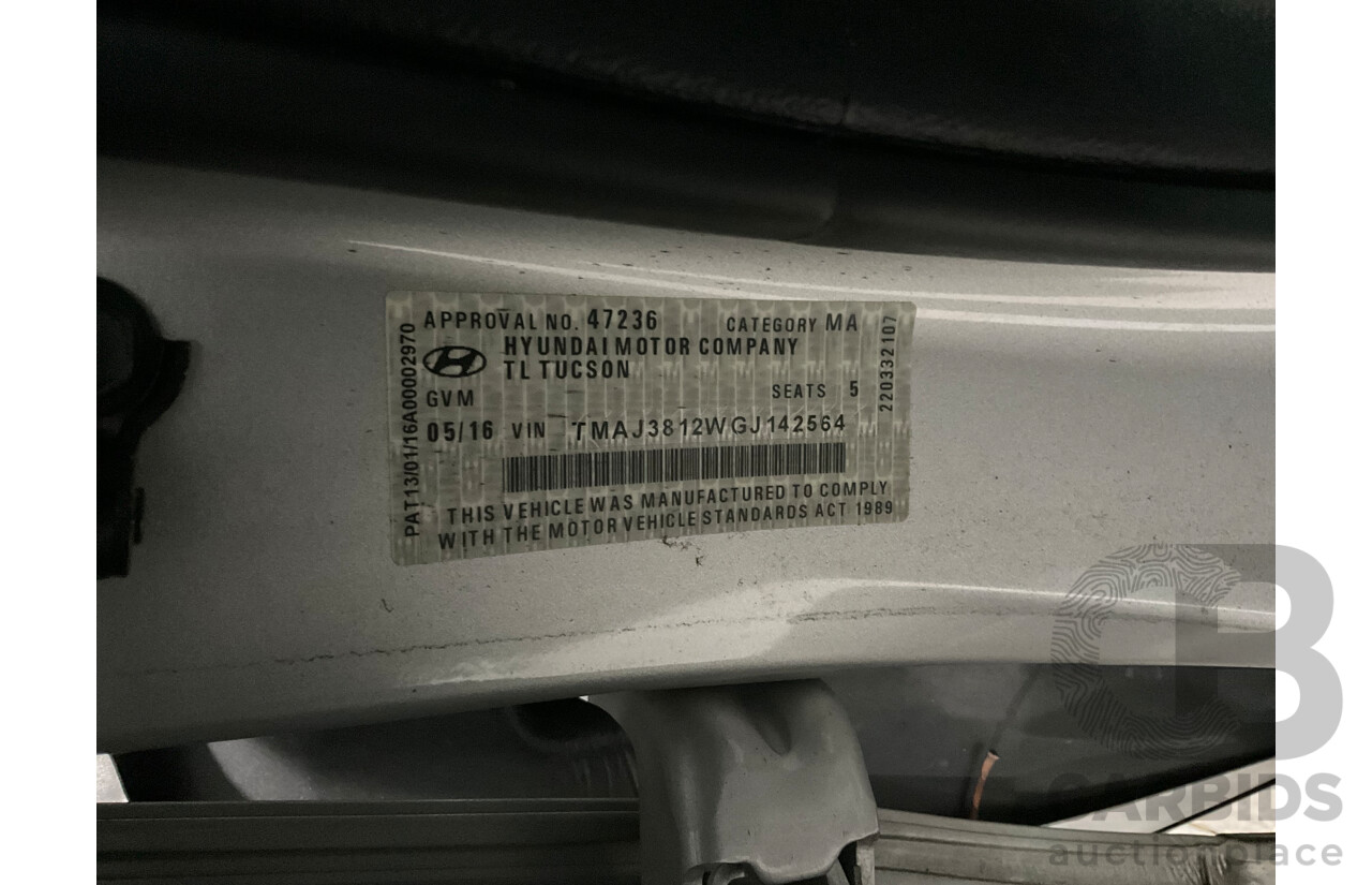 05/2016 Hyundai Tucson Highlander (AWD) TLE 4d Wagon Platinum Silver Metallic Turbo 1.6L