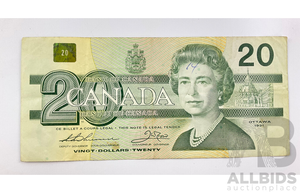 Canada 1991 $20 Note