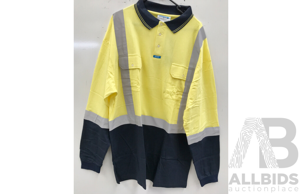 Escape 100% Cotton Long Sleeved Work Polo Shirt (2XL) - Lot of 5