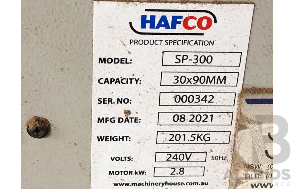 Hafco SP-300 Spindle Moulder