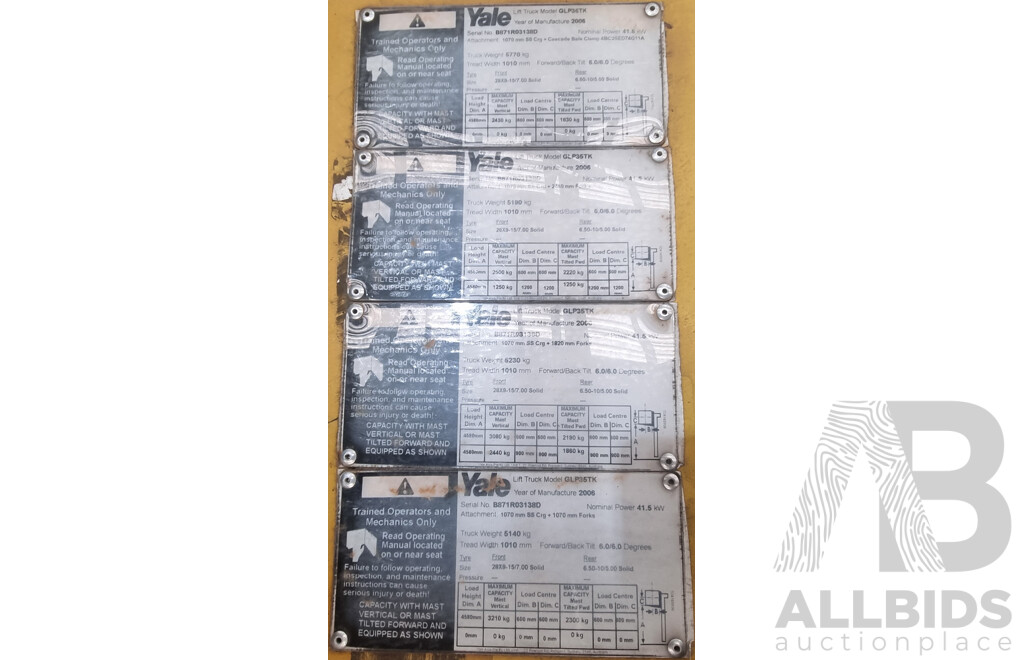 2006, 3.5 Tonne Yale GLP35TK LPG Forklift 4.5 FSV