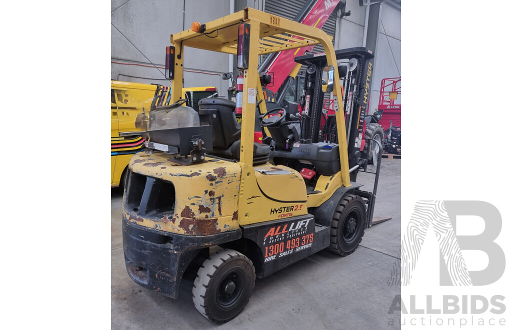 2008, Hyster H2.5TX-2LE 2.5 Tonne LPG Forklift 4.3m FSV - ALH514