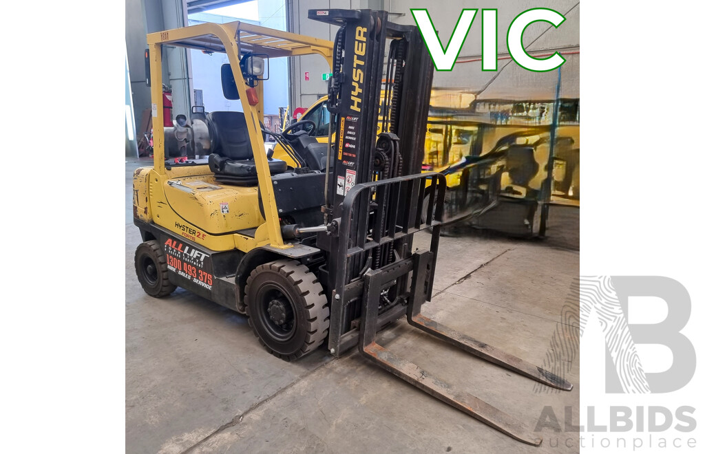 2008, Hyster H2.5TX-2LE 2.5 Tonne LPG Forklift 4.3m FSV - ALH514