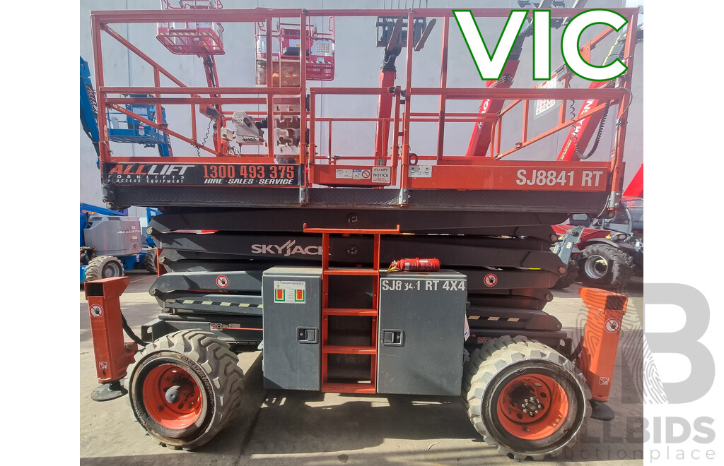 06/2017, 41ft Skyjack SJ8841 RT Diesel Scissor Lift - 12.5m FSV
