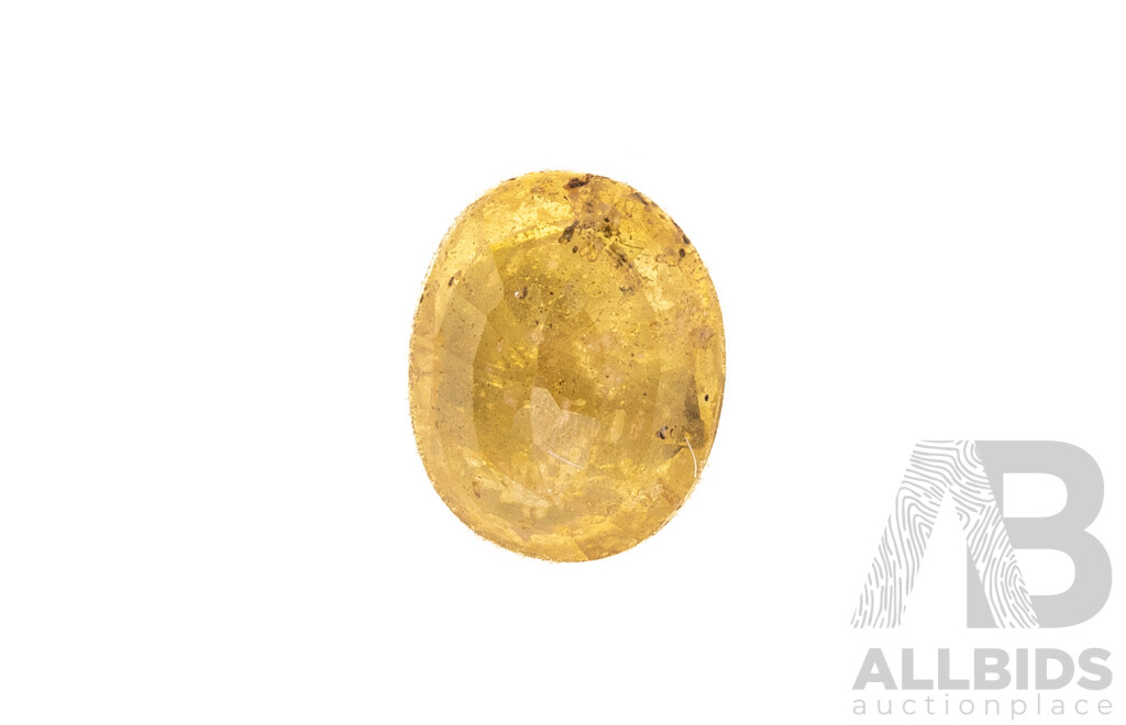Yellow Sapphire, Unset Natural Oval Cut, 1.25ct