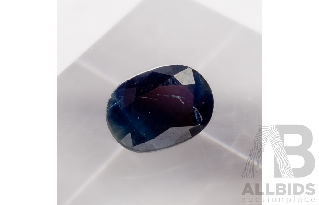 Sapphire, Natural Dark Blue Oval Cut, 1.20ct