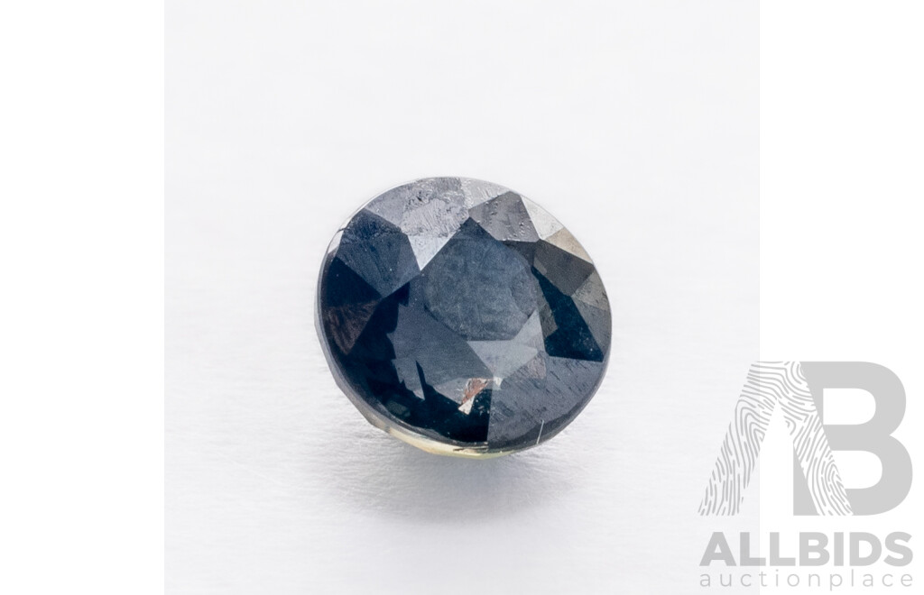 Sapphire, Natural Dark Blue Round Cut Gemstone, 0.80ct