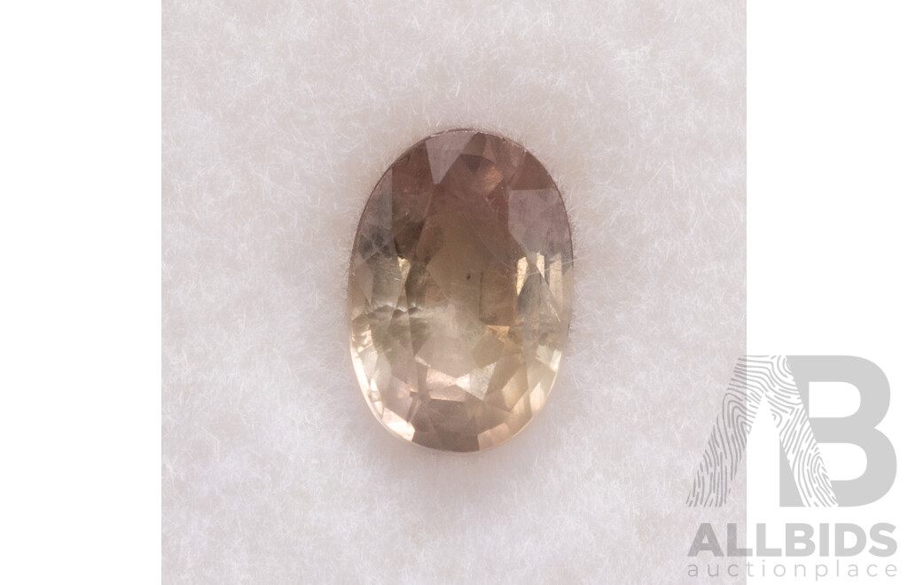 Sapphire, Natural Oval Cut Peach Coloured Gemstone, 0.75ct