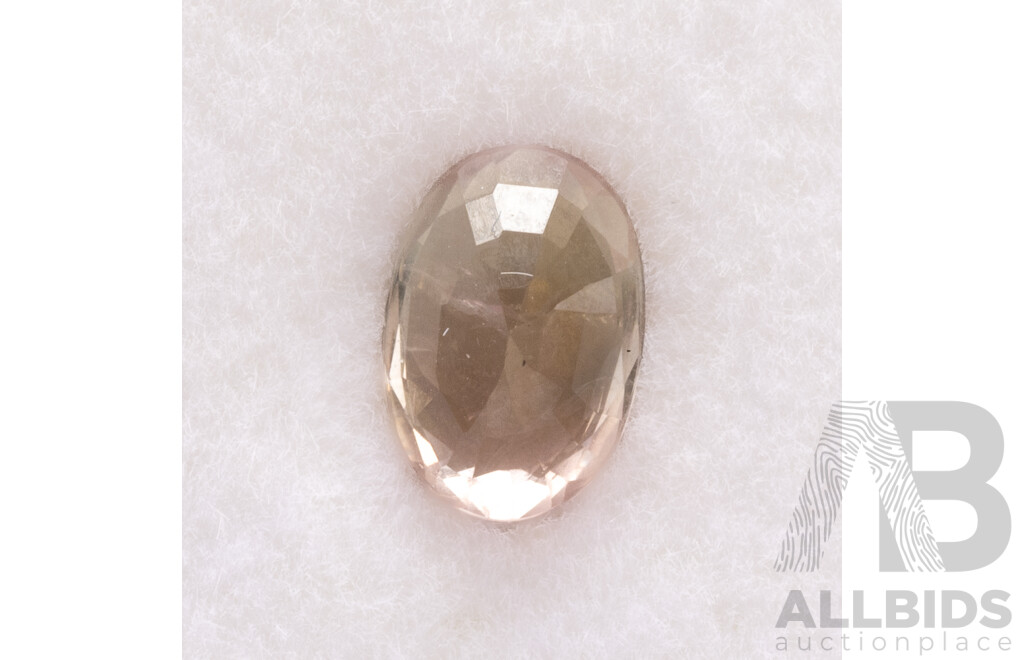 Sapphire, Natural Oval Cut Peach Coloured Gemstone, 0.75ct