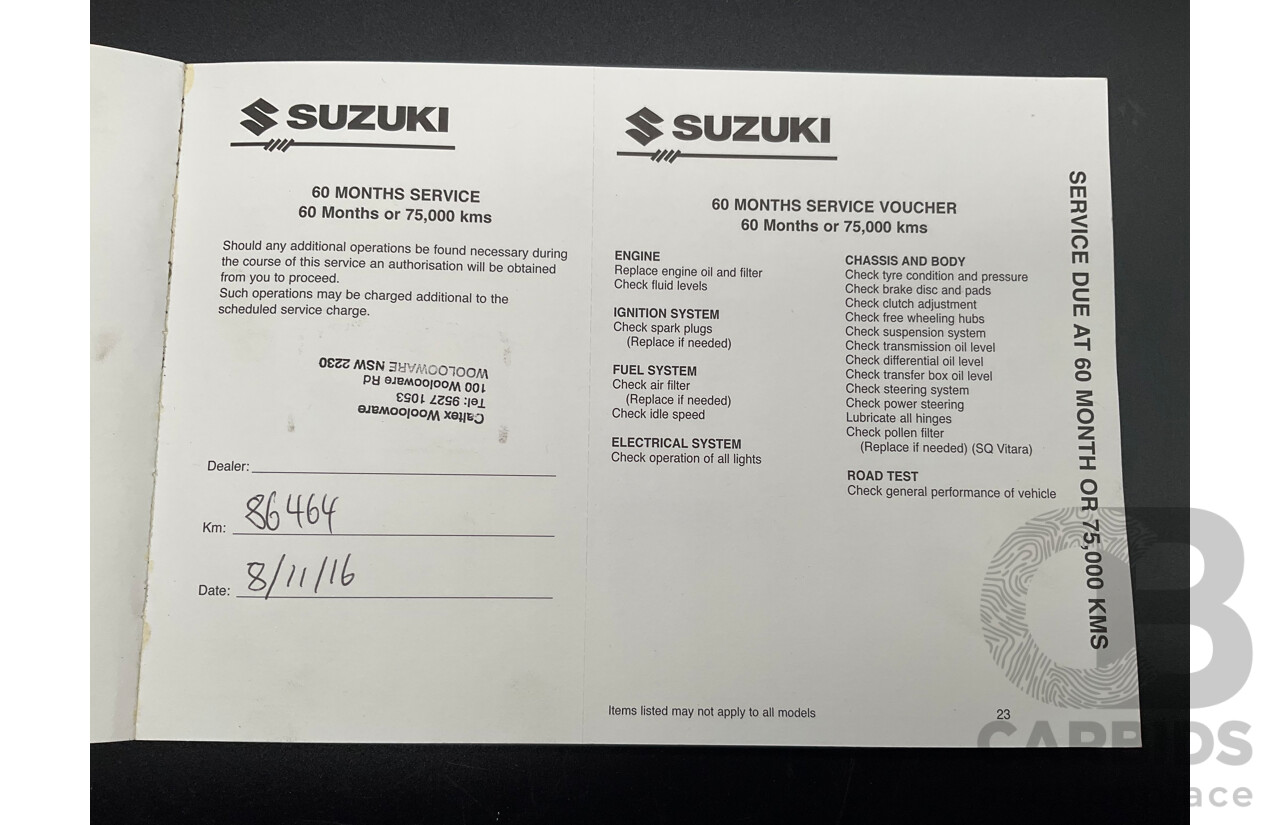 9/2001 Suzuki Jimny JLX (4x4) 2d Wagon Silky Silver Metallic 1.3L