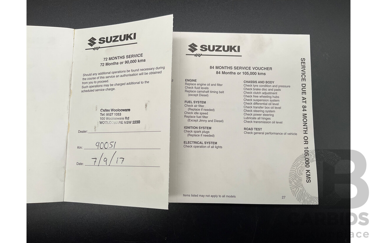 9/2001 Suzuki Jimny JLX (4x4) 2d Wagon Silky Silver Metallic 1.3L