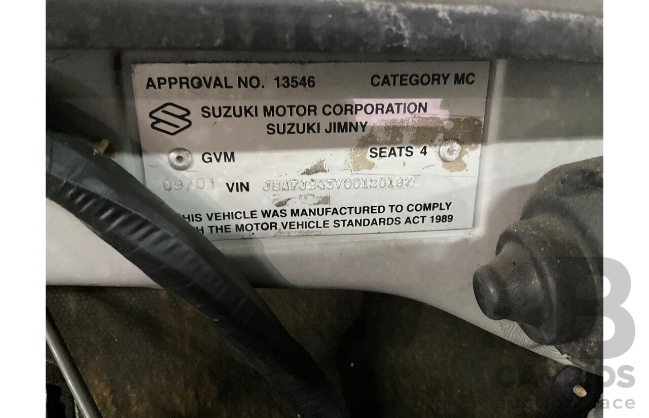 9/2001 Suzuki Jimny JLX (4x4) 2d Wagon Silky Silver Metallic 1.3L
