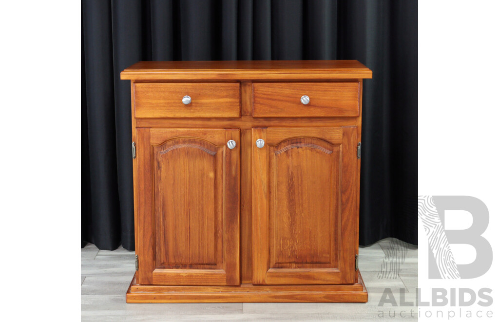 Modern Pine Two Drawer Kitchen Cupboard