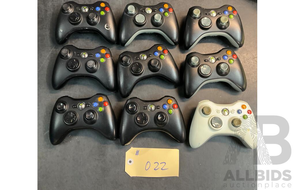 Lot of 9 Xbox 360 Wireless Controllers