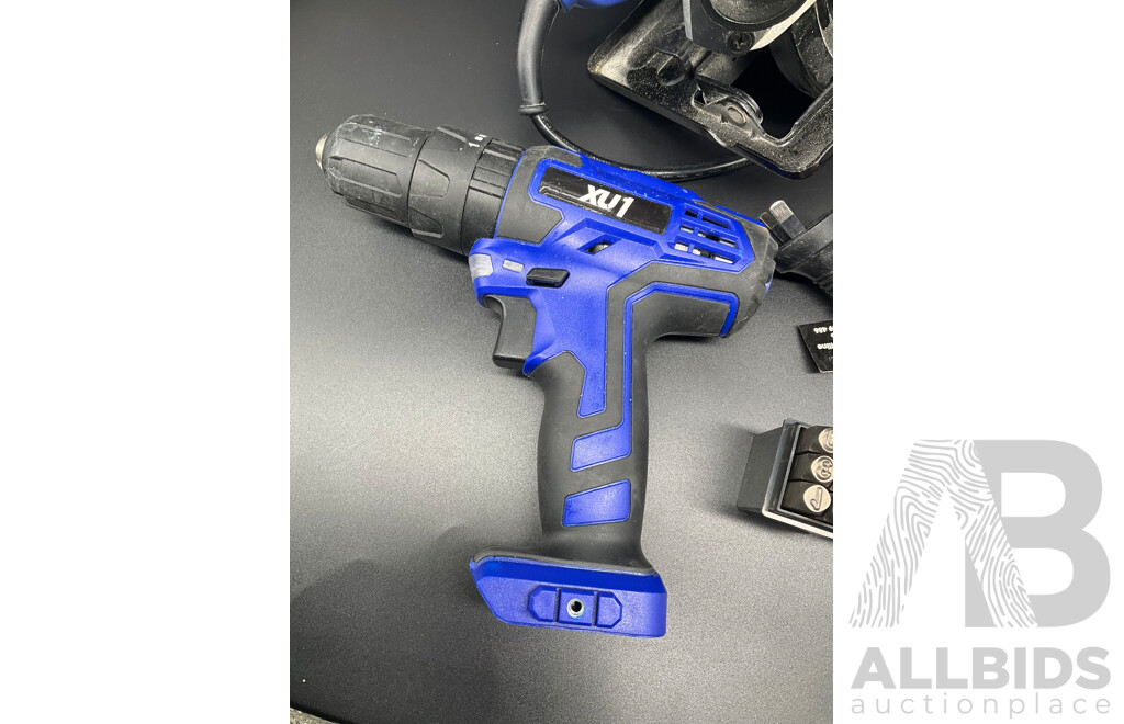 XU1 Corded Circular Saw (XCS-1200), XU1 Blue 18V Cordless Drill Driver (XHD-180)Number Punch Stamp Set (6mm 1/4) - Lot of 3