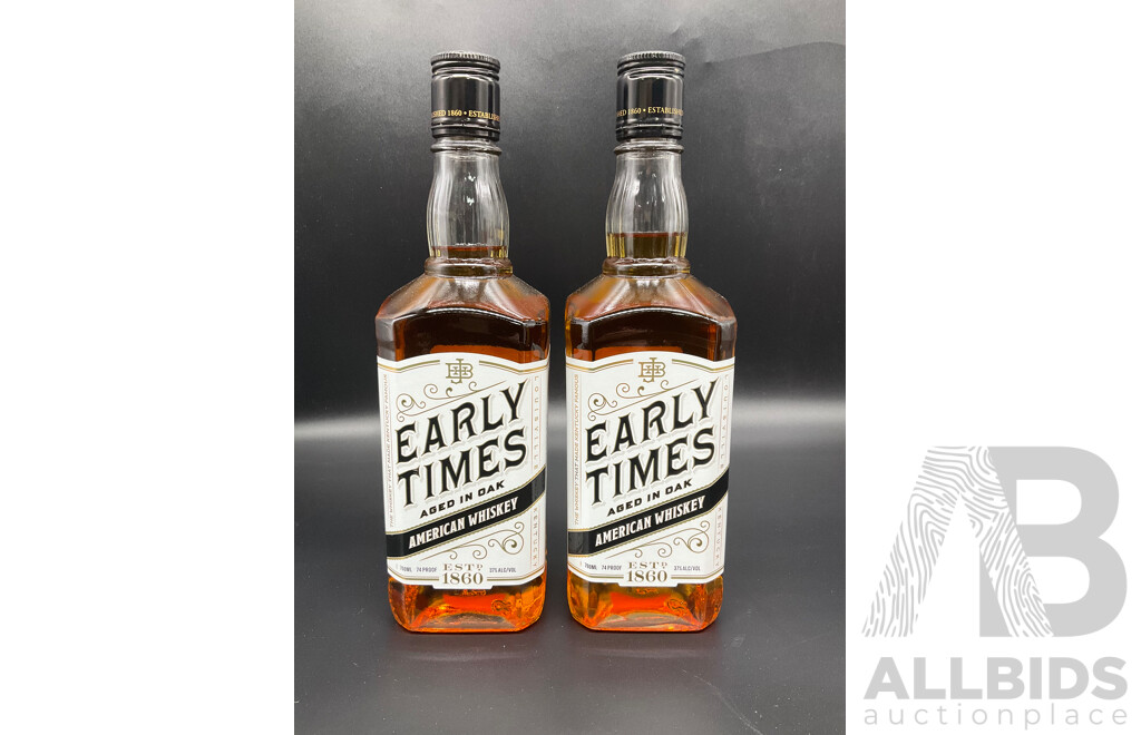 EARLY TIMES American Whisky 700ml - Lot of 2
