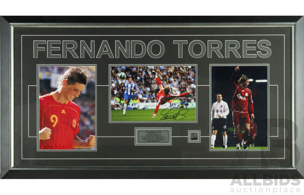 Framed Signed Fernando Torres Photo Montage