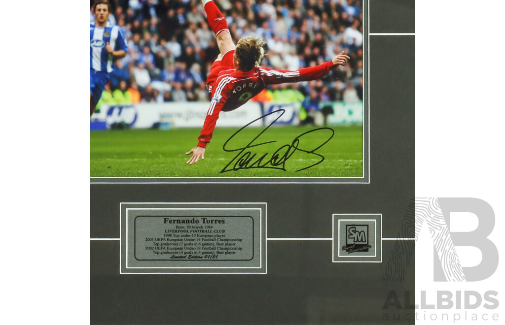 Framed Signed Fernando Torres Photo Montage