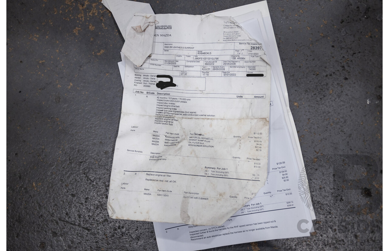 9/2005 Mazda RX-8 FE Series 1 4d Coupe Sunlight Silver Metallic 1.3L