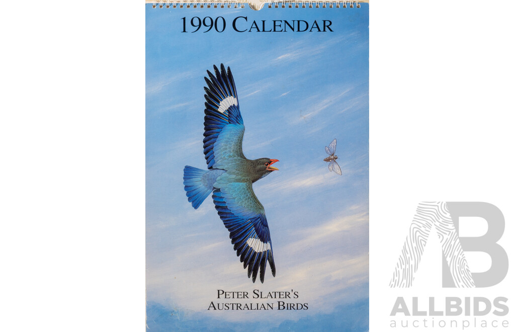 Lovely Job Lot of Bird Art - Trio of Unused Calendars Including One Featuring John Gould Images, Peter Longhurst Gang Gang Print & W Stephinson Photograph, 52 x 42 cm (largest calendar) (6)