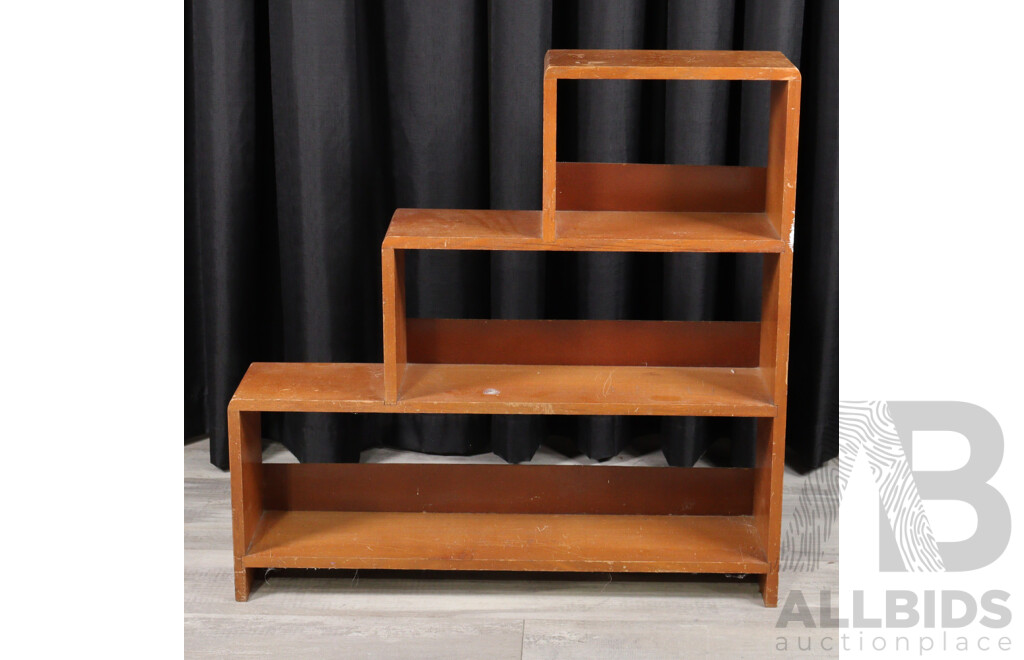 Timber Three Tier Step Side Bookcase