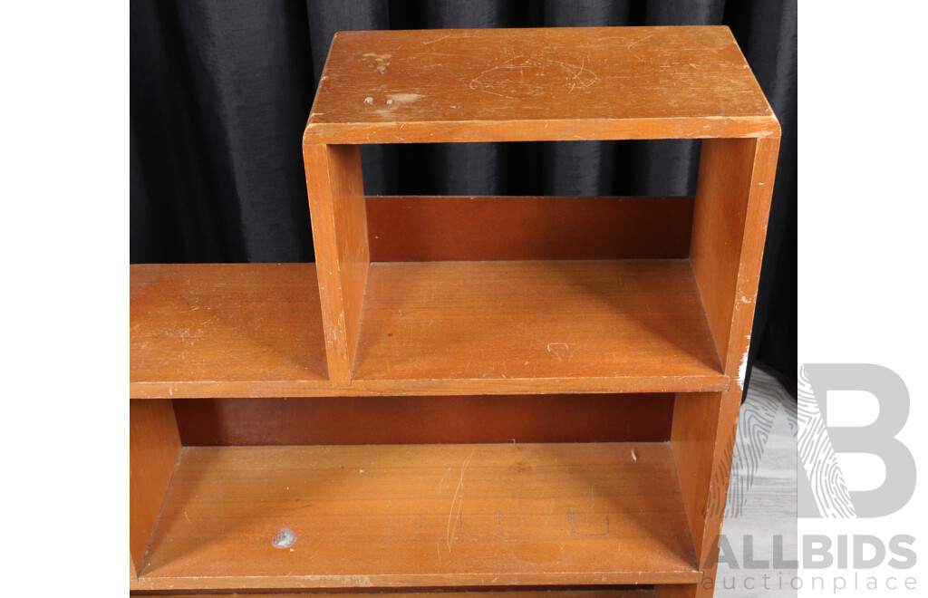 Timber Three Tier Step Side Bookcase