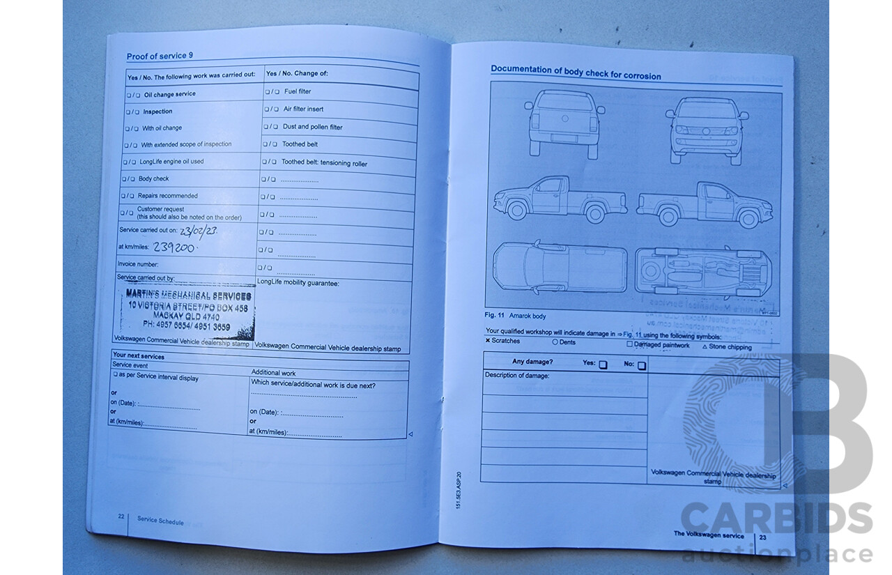 7/2015 Volkswagen Amarok Tdi420 (4x2) 2H MY15 Dual C/Chas White 2.0L