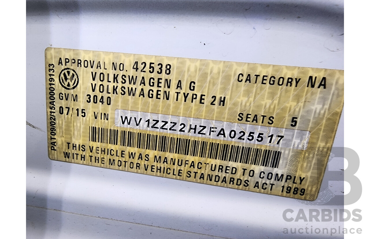 7/2015 Volkswagen Amarok Tdi420 (4x2) 2H MY15 Dual C/Chas White 2.0L