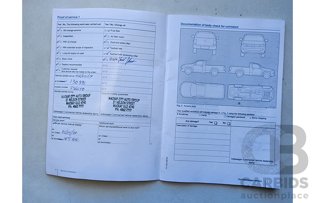 7/2015 Volkswagen Amarok Tdi420 (4x2) 2H MY15 Dual C/Chas White 2.0L