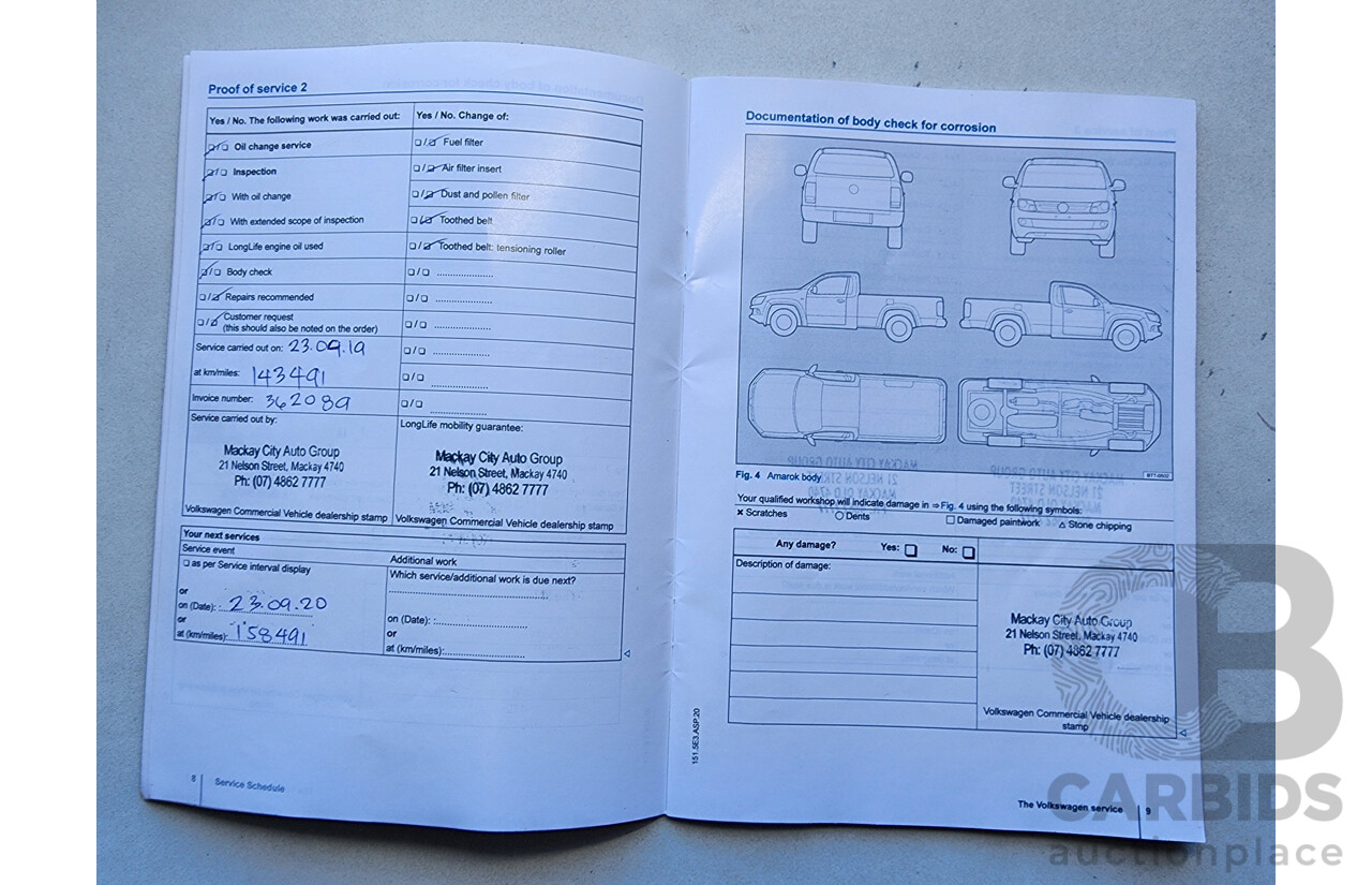 7/2015 Volkswagen Amarok Tdi420 (4x2) 2H MY15 Dual C/Chas White 2.0L