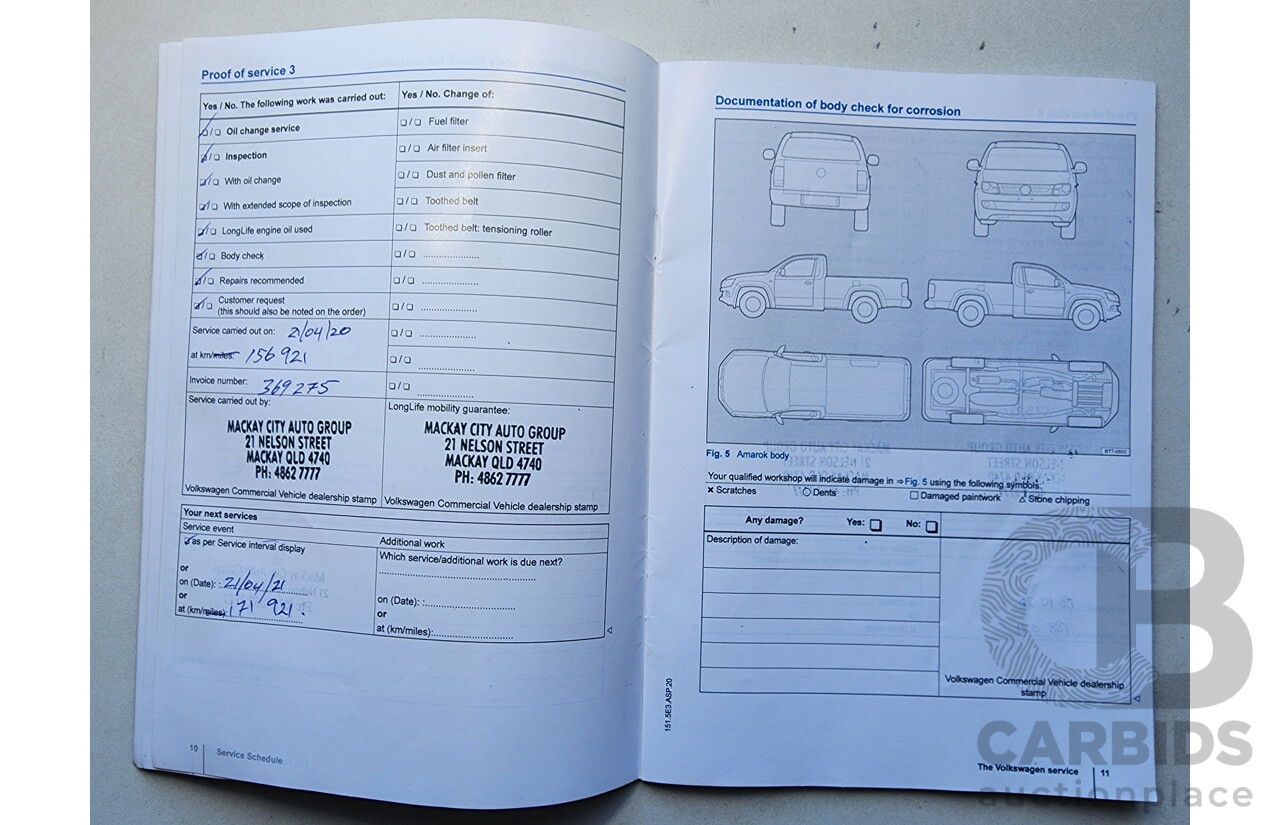 7/2015 Volkswagen Amarok Tdi420 (4x2) 2H MY15 Dual C/Chas White 2.0L