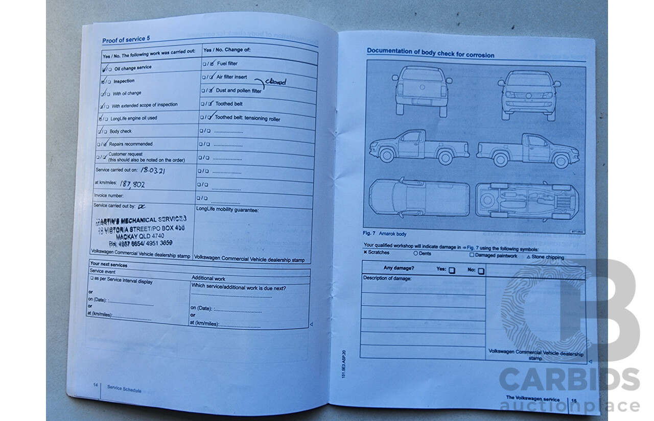 7/2015 Volkswagen Amarok Tdi420 (4x2) 2H MY15 Dual C/Chas White 2.0L