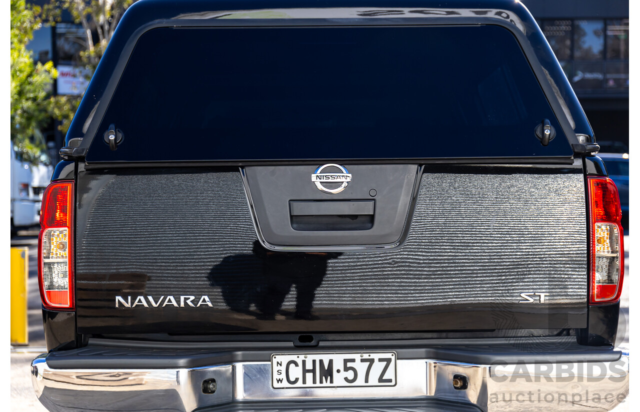 6/2012 Nissan Navara ST (4x4) D40 MY12 Dual Cab P/Up Midnight Black Metallic Turbo Diesel 2.5L