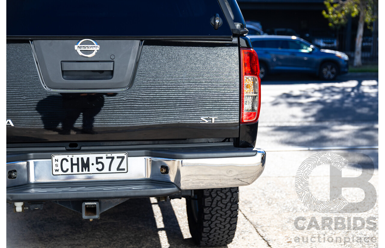 6/2012 Nissan Navara ST (4x4) D40 MY12 Dual Cab P/Up Midnight Black Metallic Turbo Diesel 2.5L