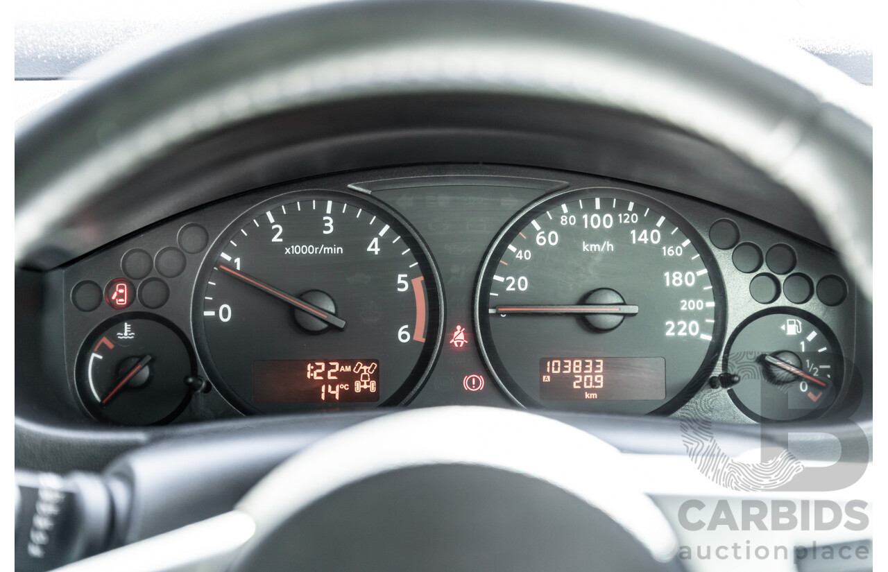 6/2012 Nissan Navara ST (4x4) D40 MY12 Dual Cab P/Up Midnight Black Metallic Turbo Diesel 2.5L