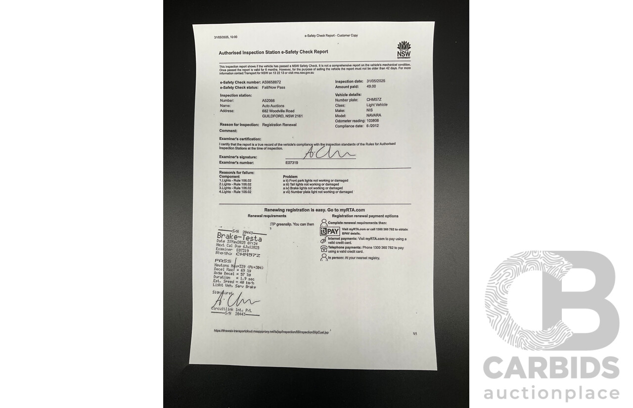 6/2012 Nissan Navara ST (4x4) D40 MY12 Dual Cab P/Up Midnight Black Metallic Turbo Diesel 2.5L