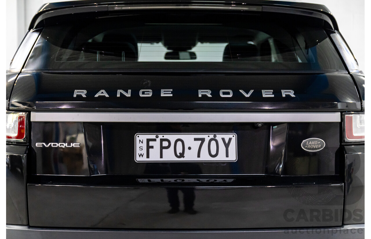 06/2017 Range Rover Evoque Td4 150 SE (AWD) LV MY17 5d Wagon Santorini Black Turbo Diesel 2.0L
