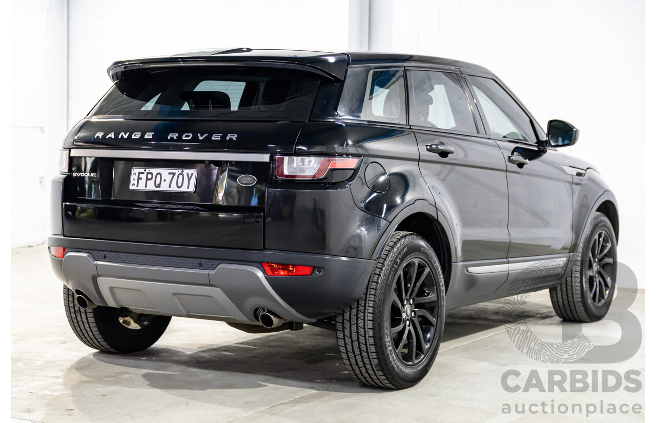 06/2017 Range Rover Evoque Td4 150 SE (AWD) LV MY17 5d Wagon Santorini Black Turbo Diesel 2.0L