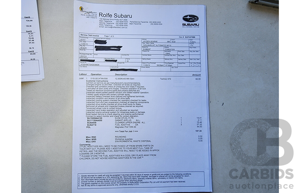 10/2009 Subaru Forester XT MY09 4d Wagon Blue Turbo 2.5L